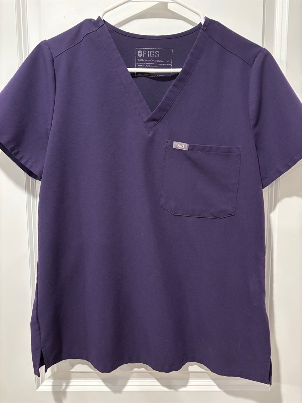 Figs Women's Purple Jam V-Neck Scrub Top
